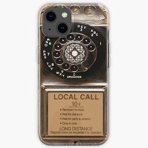 phone antique rotary dial pay telephone booth iPhone Case
